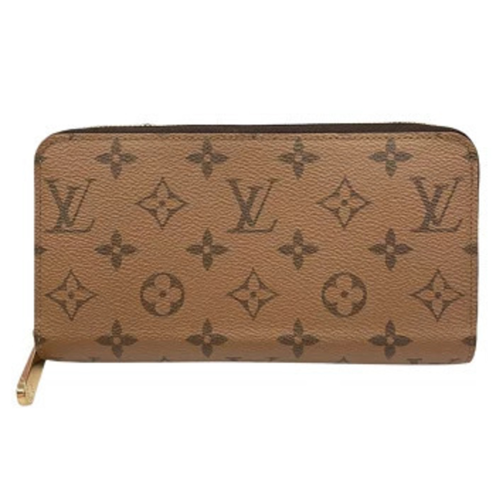 LOUIS VUITTON Zippy Wallet Monogram Reverse Long Round Zipper Brown